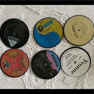 Vinyl Record centre coaster set